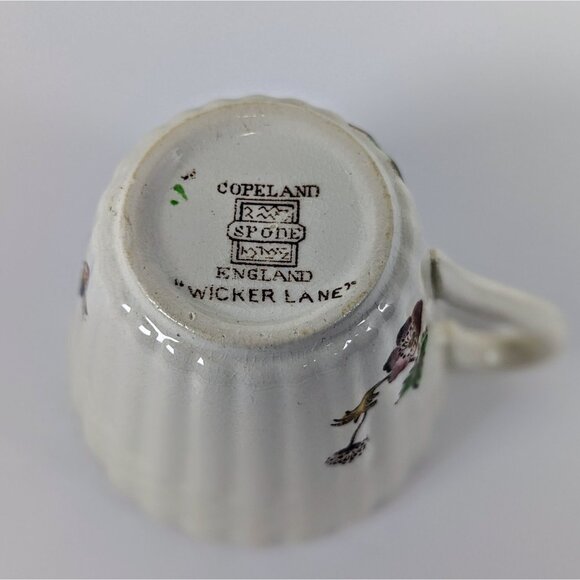 Copeland Spode Demitasse Espresso Cups & Saucer Wicker Lane Basket Weave England - Picture 7 of 11